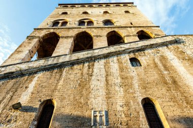 Exterior of the medieval Palazzo dei Consoli palace in Gubbio, Umbria, Italy, Europe