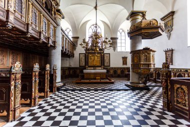 Interior of the chapel inside of Kronborg Slot castle in Helsingor, Denmark, Europe