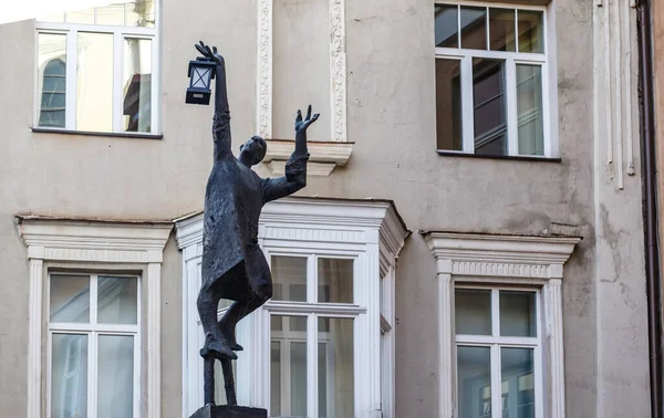 Statue Des Feuerzeugs Der Altstadt Von Vilnius Litauen Europa — Stockfoto