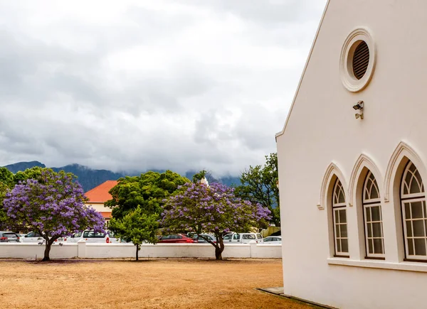 Centrum Med Den Holländska Reformerade Kyrkan Franschhoek Västra Kapprovinsen Sydafrika — Stockfoto