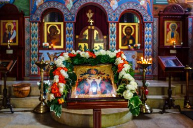 Tiflis, Gürcistan, Avrupa 'daki Aziz Mikheil Tvereli kilisesinin içi