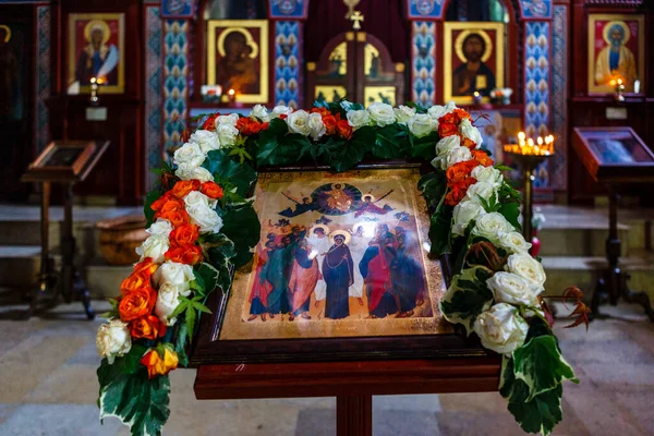 Interiör Saint Mikheil Tvereli Kyrkan Tbilisi Georgien Europa — Stockfoto