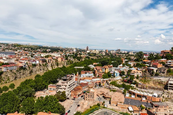 Panorama Utsikt Över Den Historiska Stadskärnan Tbilisi Georgien Europa — Stockfoto
