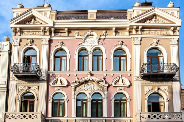 Gevel Van Een Appartementencomplex Jugendstil Architectuur Tbilisi Georgië Europa — Stockfoto