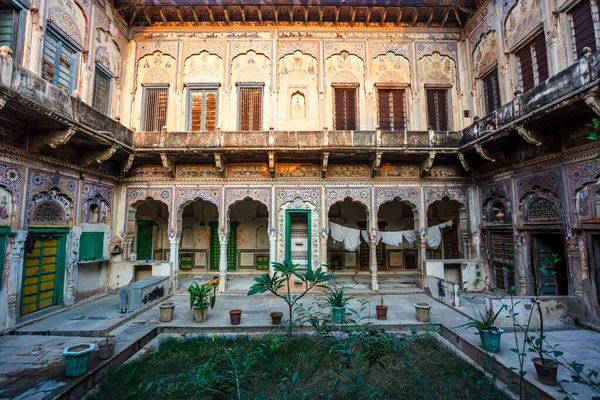 Exterior Haveli Velho Mandawa Rajasthan Índia Ásia — Fotografia de Stock