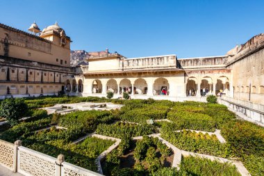 Amber Kalesi Avlusu, Jaipur, Rajasthan, Hindistan, Asya