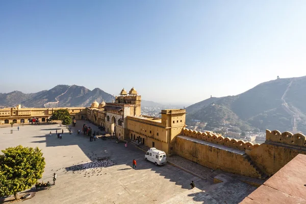 Cour Fort Amber Jaipur Rajasthan Inde Asie — Photo