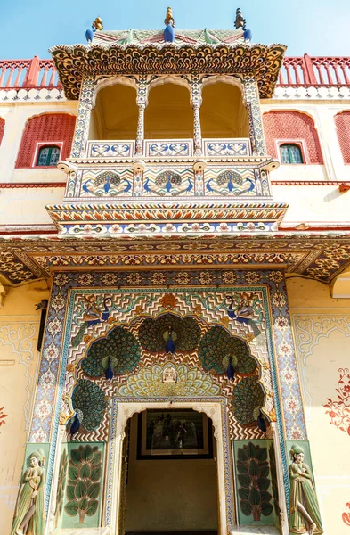 Peacock Gate City Palace Jaipur Rajasthan India Asia — стокове фото