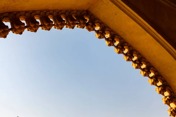 Detail of a rich ornate arch of the Jaipur City Palace, Rajasthan, India, Asia