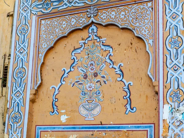 Ornate Wall City Palace Jaipur Rajasthan India Asia — Stock Photo, Image