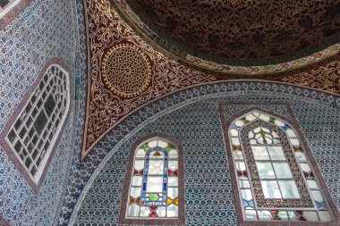 İstanbul, Türkiye ve Ortadoğu 'daki Topkapı sarayının zengin donanımlı iç mekanı
