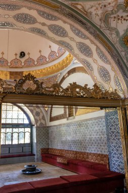 İstanbul, Türkiye ve Ortadoğu 'daki Topkapı sarayının zengin donanımlı iç mekanı