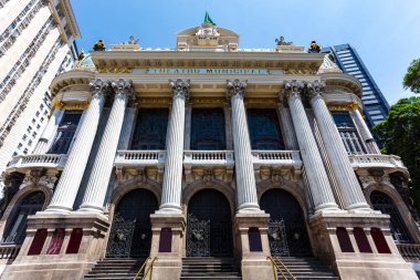 Rio de Janeiro, Brezilya, Güney Amerika 'daki Theatro Municipal' in (Belediye Tiyatrosu) dışı