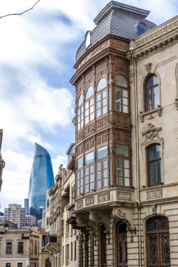 Bakü, Azerbaycan 'da eski bir evin cephesi