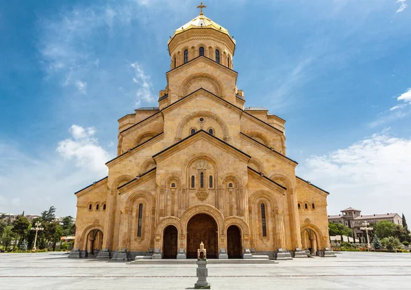 Εξωτερικός Καθεδρικός Ναός Tsminda Samera Στην Τιφλίδα Γεωργία Ευρώπη — Φωτογραφία Αρχείου