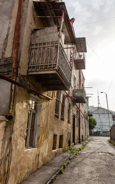 Exteriér Starého Gruzínského Domu Tbilisi Gruzie Evropa — Stock fotografie