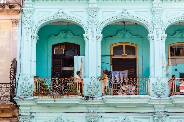 Vie Urbaine Dans Vieux Quartier Historique Havane Cuba Amérique Nord — Photo