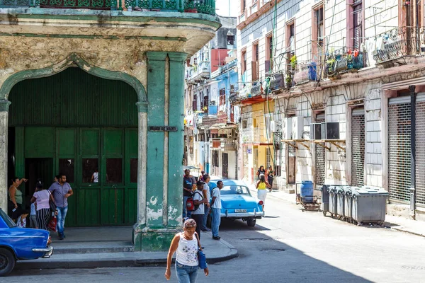 Καθημερινή Ζωή Στους Δρόμους Της Αβάνας Κούβα Καραϊβική — Φωτογραφία Αρχείου