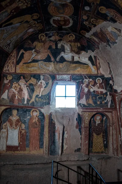 Rich Decorated Interior Jean Church Karsi Kilise Cave Church Goreme — Stock Photo, Image