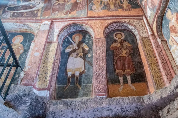 Rich decorated interior of the St. Jean Church (Karsi Kilise) a cave church in Goreme, Capadoccia, Anatolia - Turkey