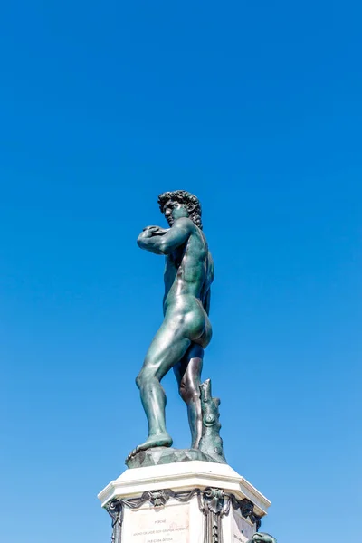 Bronze Replica David Michelangelo Praça Michelangelo Florença Itália Europa — Fotografia de Stock