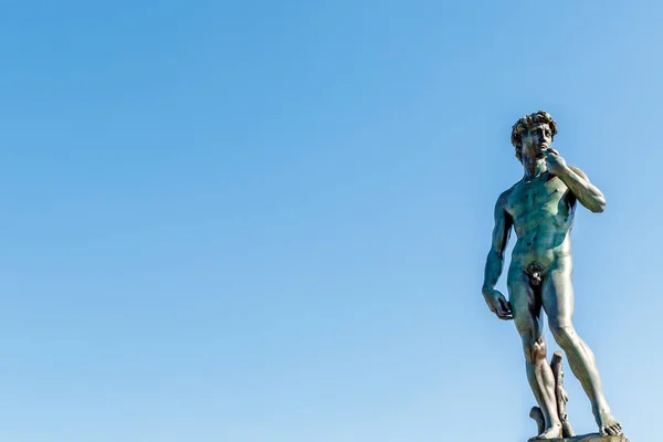Bronze Replik Von Michelangelos David Auf Dem Michelangelo Platz Florenz — Stockfoto