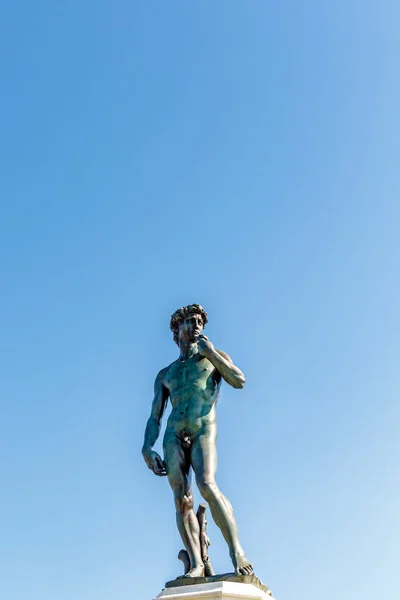 Bronze Replica David Michelangelo Praça Michelangelo Florença Itália Europa — Fotografia de Stock