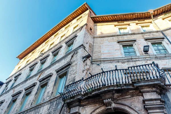Esterno Antico Palazzo Cittadino Nel Centro Storico Perugia Umbria Italia — Foto Stock
