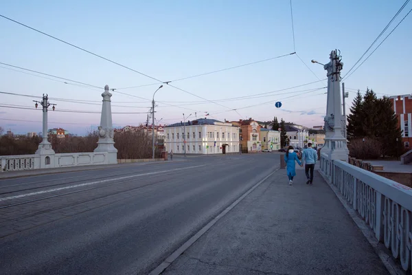 Tomsk Şehrinin Tarihi Kısmı Taş Köprü — Stok fotoğraf