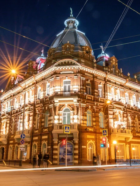 Cidade Noturna Tomsk Rússia — Fotografia de Stock