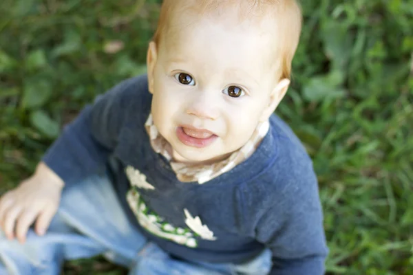 Top view of cute baby boy — Stock Photo, Image