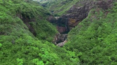 Ulusal Park 'taki nehir vadisi yakınındaki vadi-Mauritius' un hava manzarası.