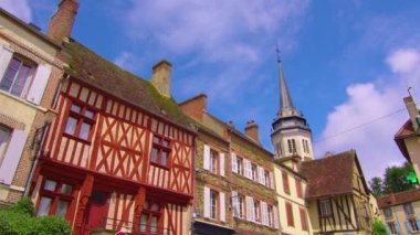Historic French house. Medieval houses, Normandy, France. French history and traditions. High quality 4k footage