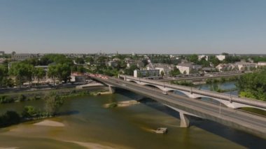 Summer day France. Aerial view Sainte-Croix Cathedral in Orleans, France, Europe, footage made in a sunny evening, on daylight, filmed in real time. High quality 4k footage