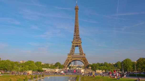 Paris France July 2022 Eiffel Tower Sunset Summer Most Popular — Wideo stockowe