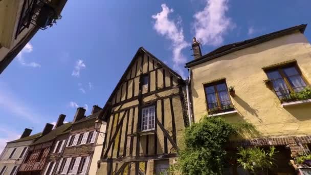 Casa Histórica Francesa Casas Medievais Normandia França História Tradições Francesas — Vídeo de Stock