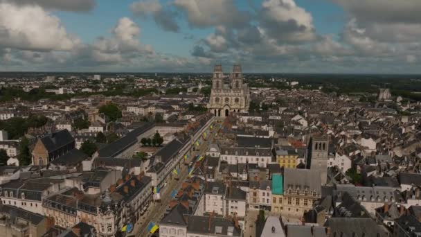 Sommertag Frankreich Luftaufnahme Der Kathedrale Sainte Croix Orleans Frankreich Europa — Stockvideo