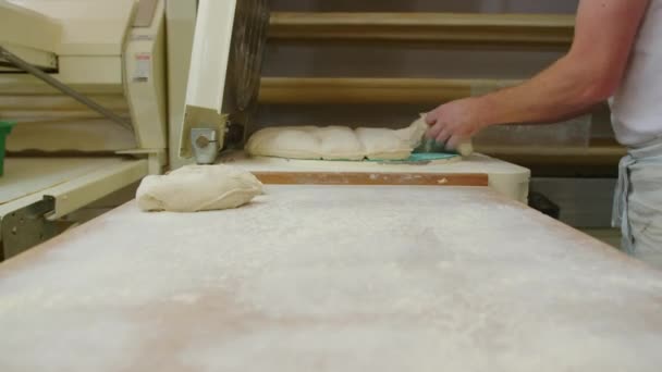 Masa Para Amasar Baker Preparando Masa Para Pan Fabricación Productos — Vídeo de stock