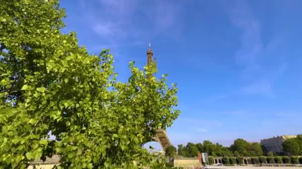 Eiffel Tower Sunset Summer Neutral Color Video Edit Most Popular — стоковое видео