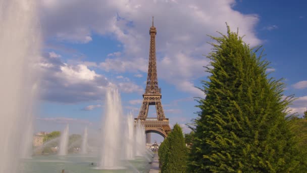 France Paris Eiffel Tower Morning Time Summertime Paris France Horizontal — Stok video