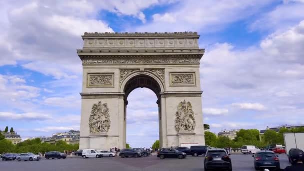 Paris France August 2022 Footage People Walking Famous Places Paris — 비디오