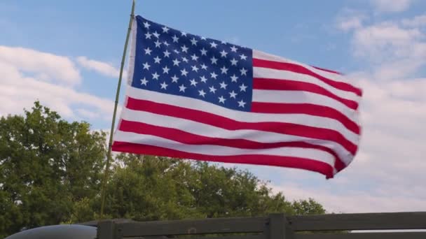 American Flag Waving Wind High Quality Footage — Vídeo de Stock