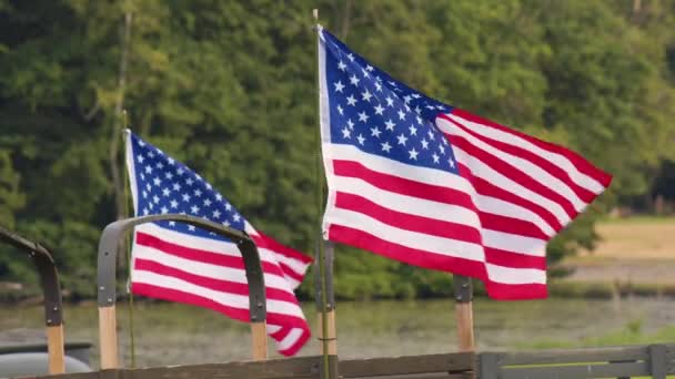 American Flag Waving Wind High Quality Footage — Vídeo de Stock