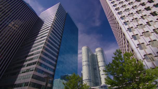 Timelapse Skyscrapers Modern Business Financial District Paris High Rise Buildings — Wideo stockowe