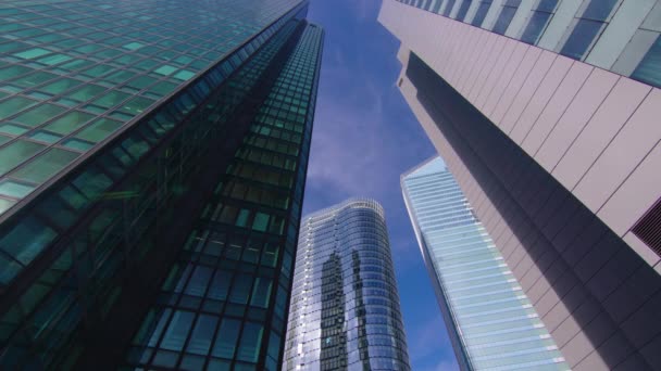 Timelapse Skyscrapers Modern Business Financial District Paris High Rise Buildings — Stock Video