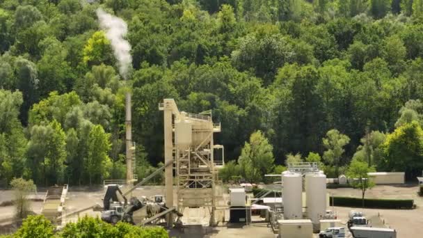 Asphalt Plant France Aerial View Road Pavement Factory Production Site — Stock Video