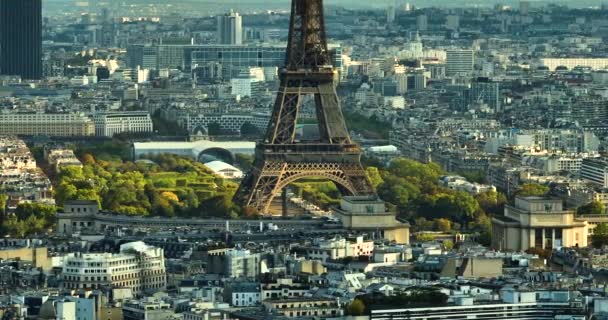 Francia Parigi Drone Girato Vista Aerea Che Vola Trocadero Guardando — Video Stock