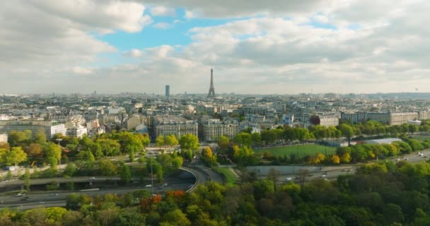 Francja Paris Drone Shot Widok Lotu Ptaka Nad Trocadero Patrząc — Wideo stockowe
