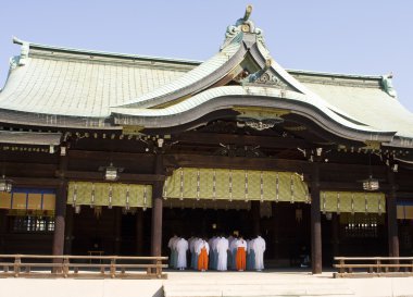 Shinto Temple With Priests clipart