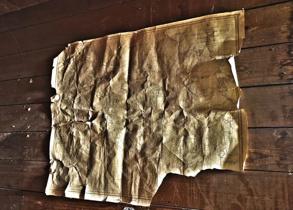 Pomarszczone i zmarszczony starą mapę — Zdjęcie stockowe